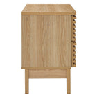 Modway Render Two-Drawer Nightstand - Oak-Durable Particleboard Construction