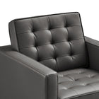 Modway Loft Tufted Vegan Leather Armchair - Silver Grey-8