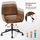 Homy Casa Industrial Adjustable Office Chair Suede Brown with Black Base-Smooth-Rolling Casters: Equipped with smooth-rolling casters for effortless movement across various surfaces