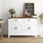 HOMCOM 47.2" L Sideboard Buffet Cabinet - White-Fits dining room, kitchen, living room, and entryway uses as a coffee bar, sideboard, or storage cabinet 