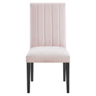 Modway Catalyst Performance Velvet Dining Side Chairs - Pink - Set of 2-Chair Weight Capacity: 285 lb