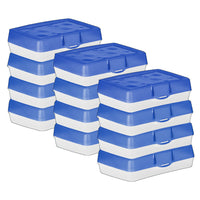 Storex Standard Pencil Hard Case - 8.25" x 5.25" x 2.25" - Blue - 12 Pack-Fits easily in desks and backpacks