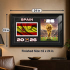 Frameworth Official FIFA World Cup 2026 Spain Flag & Trophy Framed Print - 15" x 24"-7