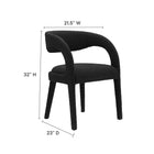 Modway Pinnacle Boucle Upholstered Dining Chair - Black - 2 Pack-Dense Foam Padding