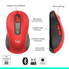 Logitech Signature M650L Wireless Mouse - Red-26 month battery life: Work for up to 2 years on the single AA battery that comes with your multi-device mouse