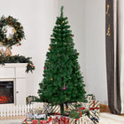 HOMCOM 6' Artificial Christmas Tree - Green-Safe stability and easy storage with the stable folding metal stand 