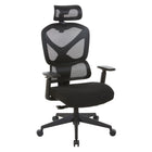 Pro-line II High Mesh Back And Fabric Seat Ergonomic Chair With Headrest - Black-Adjustable headrest