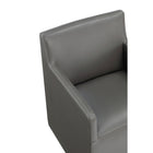 Manhattan Comfort Anna Square 22.83" Modern Faux Leather Upholstered Dining Armchair - Pewter-30 Day Limited Manufacturer's Warranty