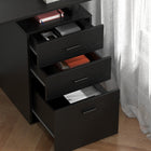 HOMCOM 47.2" Computer Desk with Multi-Use Reversible File Drawers - Black-Melamine top panel to protect it from scratches