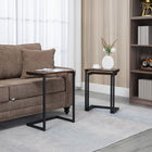 HOMCOM Nesting End Tables- Rustic Brown - Set of 3-Use it separately or together