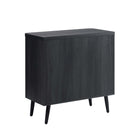 Manhattan Comfort Jodie 31.1" Mid-Century Modern Accent Cabinet - Charcoal Grey-Splayed Metal Legs for Fashion and Durability