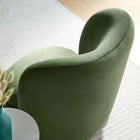 Modway Monroe Performance Velvet Accent Chair - Moss Green Walnut-Wooden Ball Feet