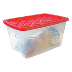 Star Plastics File Box - 68 L - Red/Clear-Material: Heavy-duty, BPA-free polypropylene plastic
