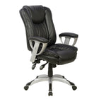 TygerClaw High Back Leather Office Chair, 25.6" x 15" x 31.5", Black-Luxurious comfort all day with premium PU leather that feels soft and supportive no matter how long you sit