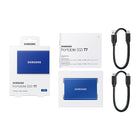 Samsung T7 2TB USB 3.2 Gen. 2 Portable Solid State Drive - Blue-Solid aluminum unibody construction adds further protection, keeping your data safe from falls of up to 6 ft.
