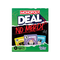 Hasbro Gaming Monopoly Deal No Mercy Board Game-Most ruthless edition yet: warning: This outrageously fun and fast Monopoly Deal No Mercy card game may cause tears, table-flipping, and tantrums. It’s like the Monopoly Deal game, but WAY more cutthroat