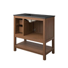 Modway Ashlyn 36" Wood Bathroom Vanity - Walnut/Black-Ceramic Basin