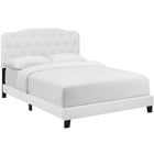 Modway Amelia Faux Leather Full Bed - White-Padded Button-Tufted Headboard