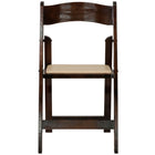 Flash Furniture HERCULES Series Fruitwood Wood Folding Chair with Vinyl Padded Seat-Beige Vinyl Padded Upholstered Seat