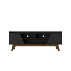 Manhattan Comfort Marcus 62.99" Mid-Century Modern TV Stand - Matte Black-Mid-Century Modern Free Standing TV Stand for Living Room and Bedroom use