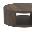 Manhattan Comfort Alure 36" Contemporary Round Coffee Table - Walnut-Wood grain laminate finish that adds depth and contemporary appeal