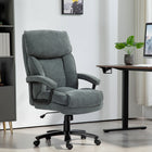 HOMCOM Big and Tall Executive Chair for Home - 450 lbs Capacity - Grey-Thick doll cotton and foam padding with velveteen fabric provide breathable comfort