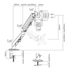 IntekView Single Monitor Stand with Gas Spring-Weight Capacity : 2-6.Skg/4.4-14.31bs