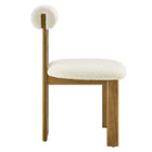 Modway Torian Boucle Fabric Dining Chair - French Oak Ivory - Set of 2-7