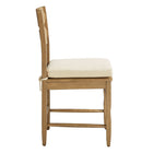 Modway Jax Oak Wood Dining Chair With Wavy Razor Back and Cushion - Weathered Oak Linen-Armless Design