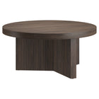 Hudson&Canal Holm 32"W Round Coffee Table - Alder Brown-A contemporary Scandinavian design for your living room, den, and more