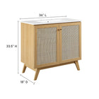 Modway Soma 36" Bathroom Vanity - Oak/White-Adjustable Shelf