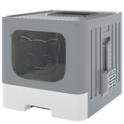 PawHut Foldable Cat Litter Box with Drawer Tray, Lid and Scoop - Grey-Slide-out tray simplifies daily cleaning, saving you time 