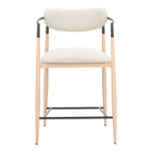 Zuo Equinox Counter Stool - Oyster Grey/Natural-Armrest support