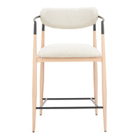 Zuo Equinox Counter Stool - Oyster Grey/Natural-Armrest support