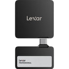 Lexar Professional Go Portable SSD with Hub - 1 TB - Black-Cable-free plug-and-play Type-C connector frees you from tangled, cumbersome cables