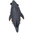 GEMMY Airblown Inflatable Halloween Animated Turning Head Shark Snack - 49" x 108"-Lights up with bright, energy-efficient LED