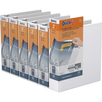 QuickFit View Binder - D Ring - 2" - White - 6 Pack (87030-06)-3 Ring Binder