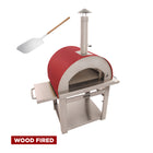 Kucht Venice Outdoor Wood‑Fired Pizza Oven - Red-Stainless Steel Door and Exterior 