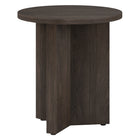 Hudson&Canal Anders 20"W Round Side Table - Alder Brown-Tabletop features a weight capacity of 50 lbs