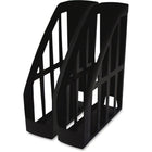 Storex Recycled Magazine Holders - Black - 2 Pack-Low-cut front lets you easily read magazine spine
