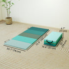 Soozier 6 ft Folding Gymnastics Mat with Carry Handles - Mixed Green-Versatile 72.8" x 30.7" thick yoga mat supports various exercises and relaxation 
