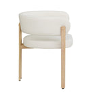 Brassex Brayden Visiting Chair - Set of 2 - Cream-Sleek curved backrest