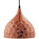 Modway Dimple 11" Bell-Shaped Pendant Light - Rose Gold-Adjustable Two-Core Braided Cable