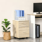 Vinsetto Mobile 2-Drawer Letter/A4 Filing Cabinet with Wheels - Natural-Compact design makes it suitable for next to or under your computer and writing desk
