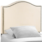 Modway Curl Nailhead Upholstered Twin Headboard - Ivory-Fine linen upholstering