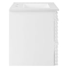 Modway Render 30" Wall-Mount Bathroom Vanity - White-Full-Extension Drawers