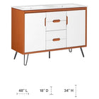 Modway Energize 48" Double Sink Bathroom Vanity - Cherry/White-Ceramic Sink Basin with 8" Centerset Holes