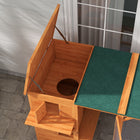 PawHut 74" H Large Outdoor Catio with Cat Condos, Platforms and Ladders - White-Dry outdoor spots in the rain and shaded spaces in warm weather 