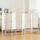 HOMCOM 8 Panel Wave Fiber Freestanding Room Divider for Home Office - White-Lightweight and easy to move around

