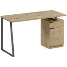 HOMCOM 53.1" Computer Desk - Natural Wood-Blends natural wood tone with black metal legs for stylish home decor